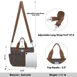 HUA ANGEL Stylish Women's Shoulder Bag Canvas Tote Bag for Women with Multiple Pockets and Shoulder Strap Handbag Women for Work Shopper Sporty Everyday, gray