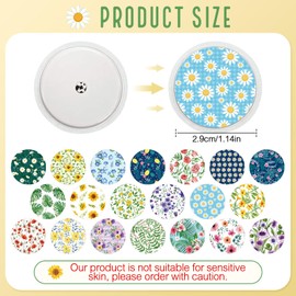 80 Pcs Waterproof Sensor Covers Compatible with Freestyle Libre and 80 Sensor Stickers Set Transparent Adhesive Patches Sensor Covers (Flower)