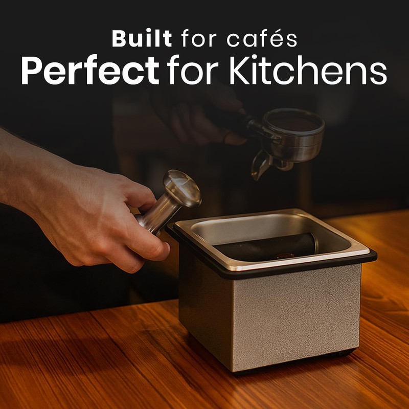 Rattleware Stainless Steel Knock Box - Perfect for Home, Cafe,