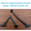 Kyuionty 2Pcs Antique Bronze Folding Lid Support Hinges, Left Side