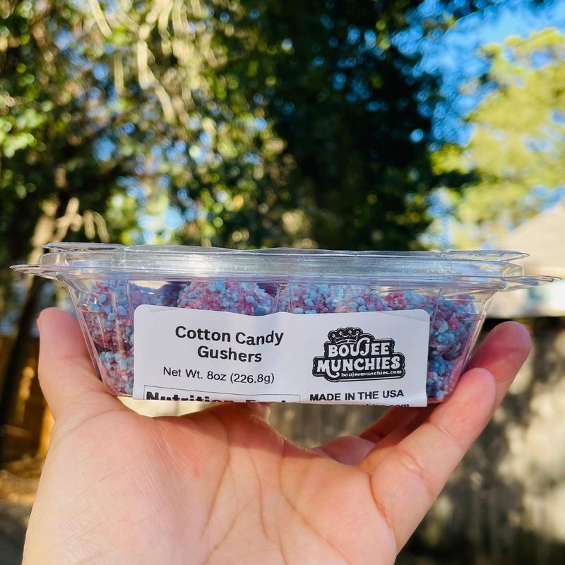 Boujee Munchies Cotton Candy Gushers Sweet Gummy Filled Snack Fruit