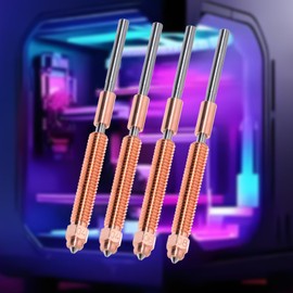 4PCS K2 Plus Nozzles Kit, 0.4/0.6/0.8mm Titanium Alloy Copper Hardened Steel High Flow Nozzle Replacement for Creality Hi Combo