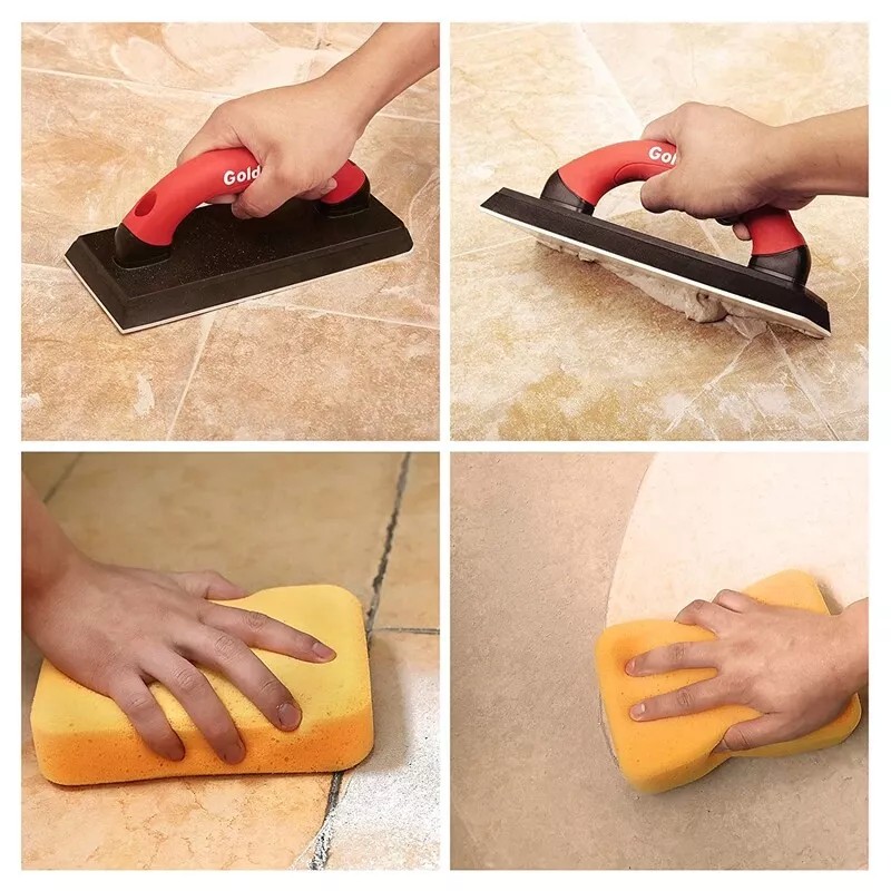 Goldblatt 4" x12" Grout Float with 3 Pack Sponges for