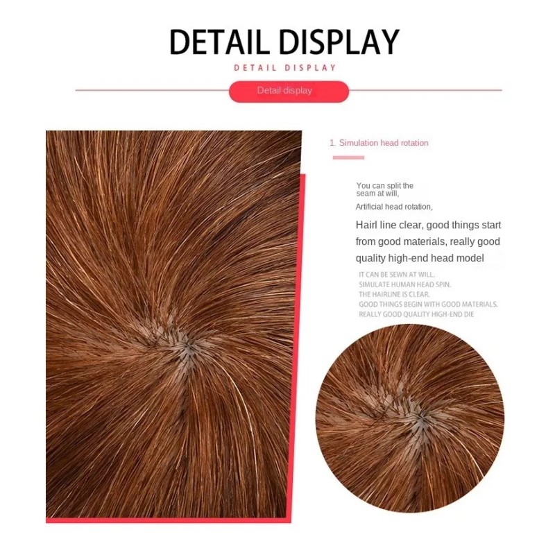 C&Q 70% Cabello Humano Maniquí Cabeza Para Trensado Cabe Maniquí