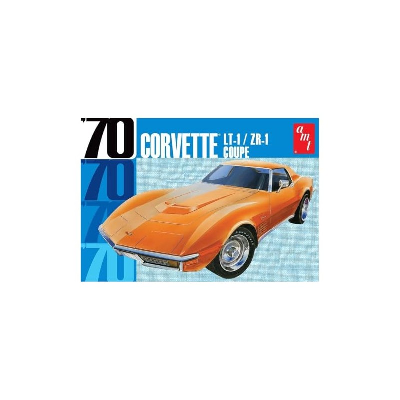 AMT 1970 Chevy Corvette Coupe 1:25 Scale Model Kit, White,