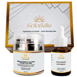 Solarielle” Hydration & Youth – Anti-Wrinkle Set – Skin Care & Beauty Face Moisturizer – Peptides Serum for Face, Crema Hidratante para la Cara, Anti-Aging Cream with Hyaluronic Acid & Retinol