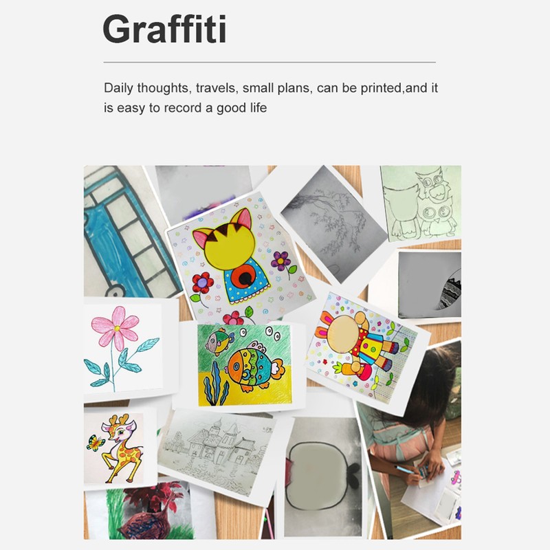 Mini Thermal Printer Portable Pocket Tool for Student with Paper