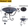 HLQMFHT Solar Bird Bath,Deck Bird Bath with Solar Fountain,Metal Bird