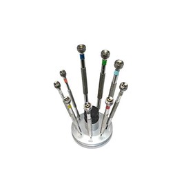 Watch Makers Fine Set of 9 Piece Screwdriver with Fixed Stand