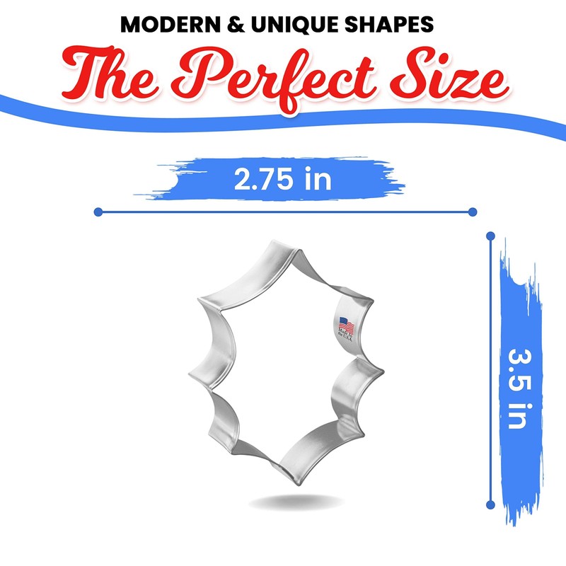Foose Cookie Cutters Holly Leaf Cookie Cutter 3.5" – Made