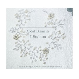 CASOLVX Bridal Pearl Hair Piece Wedding Hair Accessory Silver Rhinestone Vine Bride Hair Accessories for Women and bridesmaids