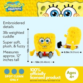 Franco Calm Spongebob Squarepants Bedding Super Soft Calming 3Lb Weighted Cuddle Pillow Buddy, Comfort Pillow, (Officially Licensed Product)