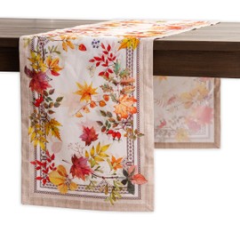 Maison d' Hermine Tablerunner 14.50"x72" 100% Cotton Decorative Table Runners, Kitchen, Party, Wedding, Restaurant & Camping, Amarante (Single Layer) - Thanksgiving/Christmas