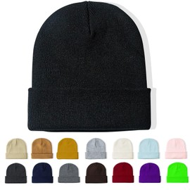 Rosoz Beanie for Men Women Unisex Slouchy Beanie Hats Winter Knit Caps Soft Ski Hat … Black
