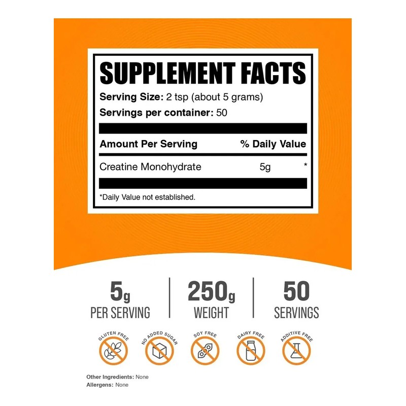 Bulksupplements Creatina Monohidrato Micronizada 5 G 250 G