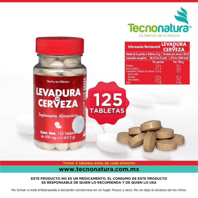 LEVADURA DE CERVEZA 125 TABLETAS TECNONATURA