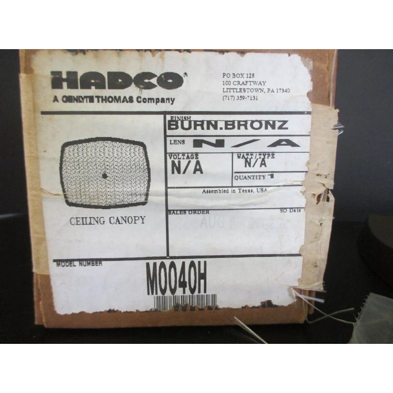 HADCO NOS HADCO CEILING CANOPY FOR LIGHTING BRONZE M0040H