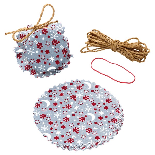 MamboCat Pack of 10 Jam Doilies Red Snowflakes Diameter 14