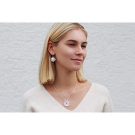 SILBERMOOS women's pendant sun sunrays sparks open round matt 925 sterling silver