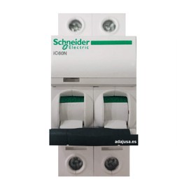 Schneider Electric A9F74232 IC60N Circuit Breaker, Acti9, 2P, 32A, Curvature C, 50/60 Hz, White