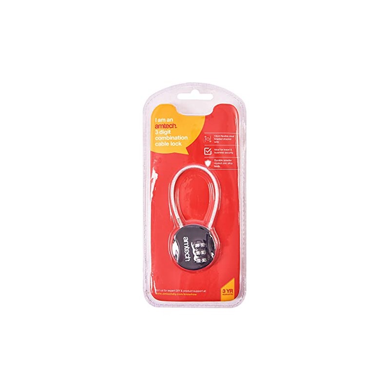 Amtech T1154 Combination Cable Lock