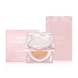 Clio Cosmax Clio Kill Cover High Glow Cushion Original + Refill (SPF50+) Linen 28g -R / 코스맥스 클리오 킬 커버 하이 글로우 쿠션 본품+리필(SPF50+) 리넨 28g -R