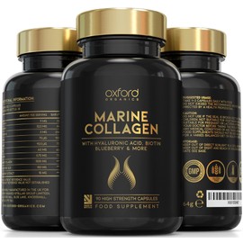 Advanced Marine Collagen Capsules | 1735mg Superfood & Vitamin Boosted Complex for Glowing Hair, Skin & Nails | Marine Collagen Tablets for Women & Men | Premium Collagen Supplements Made in The UK