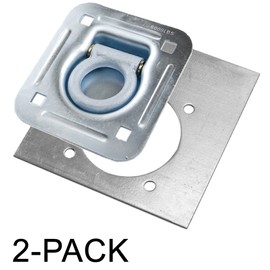 Recessed D-Ring 6,000 lb. Cap. Tiedown Anchors w/Backing Plate - 2 Pack