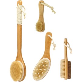 Cepillo corporal en seco Cunlvyyds U6BXPDYEB67TUK8VIIY set de 4 piezas con cerdas de jabalí