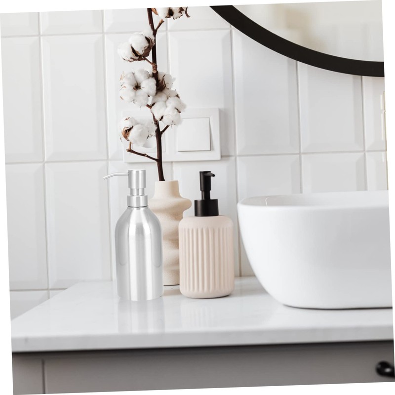 Ciieeo Stainless Steel Soap Dispenser Shampoo Pump Bottle Laundry Liquid