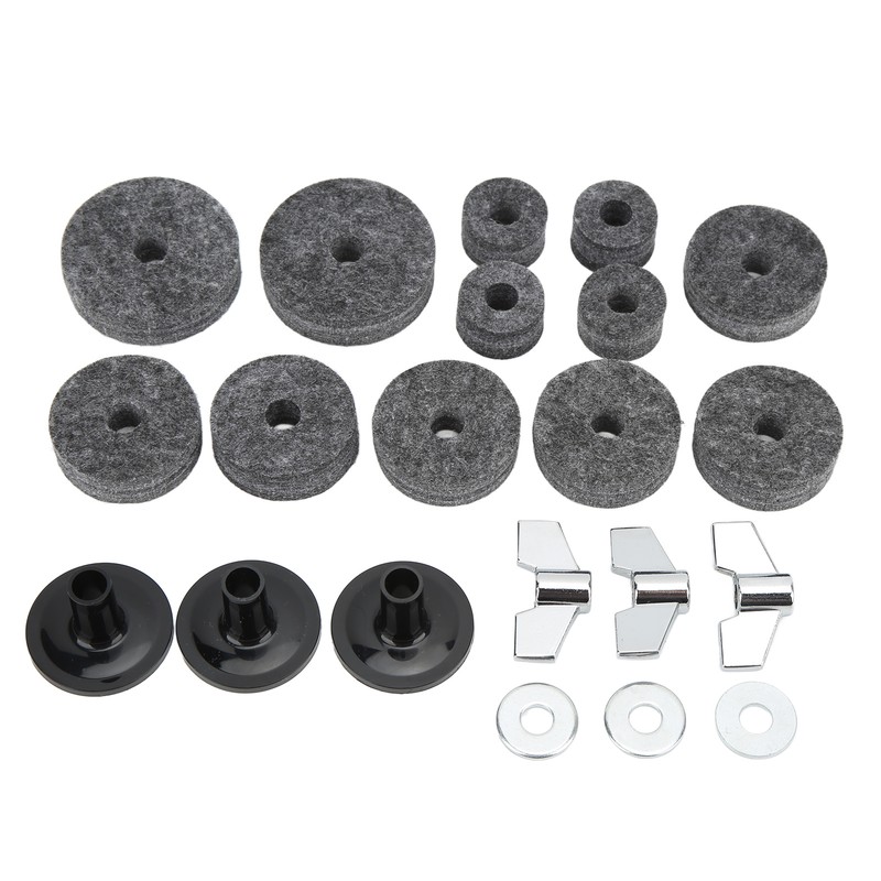 21Pcs Cymbal Replacement Accessories Felts Sleeves Wing Nuts Washers for