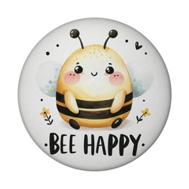 Bee Bee Happy Magnet with Bottle Opener Round Cute Thick Cartoon Drawing - Fluffy and Friendly - Perfect for Your Home