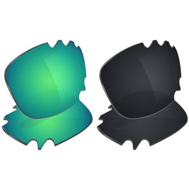 Galvanic Replacement Lenses for Oakley Racing Jacket Vented | Jawbone Vented Sunglasses - Jade + Black Polarized - Combo Pack