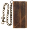 F&L CLASSIC RFID Blocking Mens Tri-fold Long Style Cowhide Leather