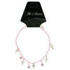 Mi Amore Pink Ankle Bracelet Pink Spherical & Silver-Tone Cross