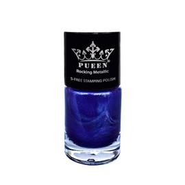 PUEEN Rocking Metallic Nail Polish for Nail Stamping Big 5-Free Formula Nail Color Lacquer (607 Ocean Blue)-BH000580