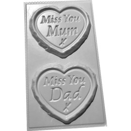 Mum DAD Miss You Small Concrete Moulds Grave Markers Memorial Stones Hearts