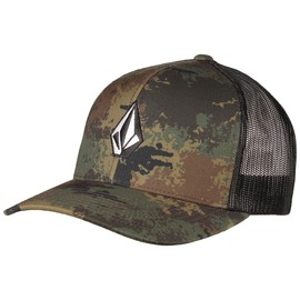 Volcom Men's Standard Full Stone Cheese Trucker Hat, Green Combo
