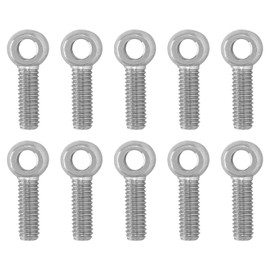 Augiimor 10pcs 304 Stainless Steel Eye Bolt M6 x 20mm Welded Closed Shoulder Swing Lifting Eye Bolt Machinery Shoulder Screw Rod Eye Screw Bolts