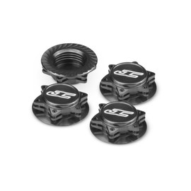 J Concepts 24512 Fin, 1/8th Serrated Light-Weight Wheel Nut, Black (4Pc)