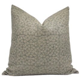 Fabritual Handmade Thick Linen Square Zipper Throw Pillowcase Cushion Cover for Sofa, Couch, Chair, Balcony, Patio, Fall Summer, Home Décor, Living Room, Outdoor - 16x16 Ola, Light Green