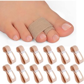 Skeerthy 8 Pieces Broken Toe Wraps, Cushioned Bandages, Hammer Toe Separator Splints, Toe Straight, Hammer Toe Wrap, Cushioned Corrector for Broken Toe, Hammer Toe