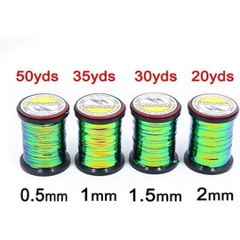 1Pc 35 Yards Green Peacock Flat Tinsel Fly Tying Floss Thread Silky Yarns Fly Fishing Tying Line Materials Outdoors Accessories