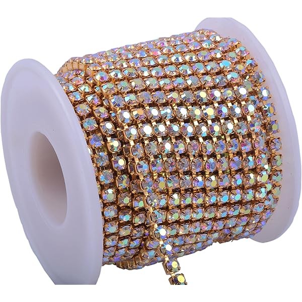KAOYOO 10 Yards 4MM Crystal Rhinestone Close Chain Trim for