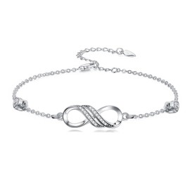 Dorunmo Infinity Bracelet 925 Sterling Silver Infinity Love Bracelets for Women Birthday Jewelry Gifts for Mother