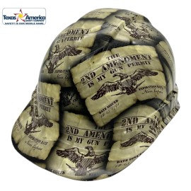 Texas America Safety Company Gun Permit Hydro Dipped Cap Style Hard Hat with Ratchet Suspension - 4PT Suspension
