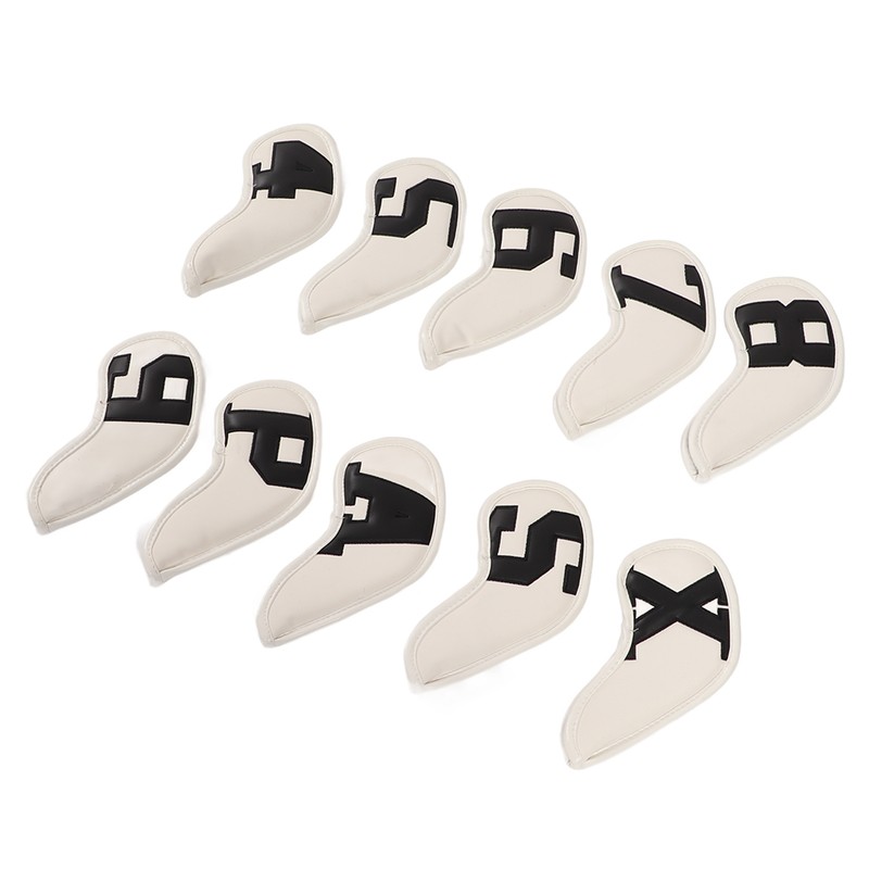 10pcs set PU Waterproof Golf Club Iron Cover Fine Sewing