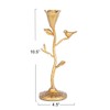 Creative Co-Op Hand-Forged Cast Iron Candelabra with Flowers and Bird,