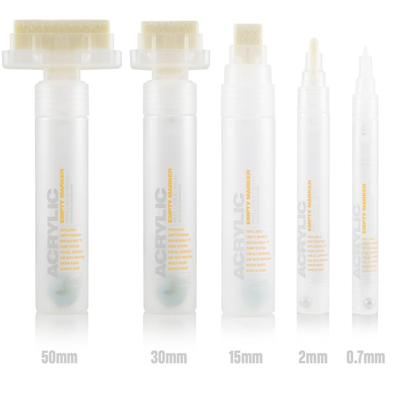 Montana Acrylic Empty Refillable Paint Marker Set of 5