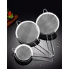 CINDALOG Fine Mesh Strainers Set, Premium Stainless Steel Colanders and